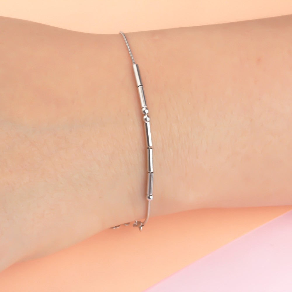 Glorria 925k Sterling Silver Personalized Morse Code Bracelet Glorria 925k Sterling Silver Personalized Morse Code Bracelet