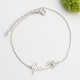 Glorria 925k Sterling Silver Personalized Name Birth Flower and Birthstone Bracelet Glorria 925k Sterling Silver Personalized Name Birth Flower and Birthstone Bracelet