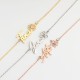 Glorria 925k Sterling Silver Personalized Name Birth Flower and Birthstone Bracelet Glorria 925k Sterling Silver Personalized Name Birth Flower and Birthstone Bracelet