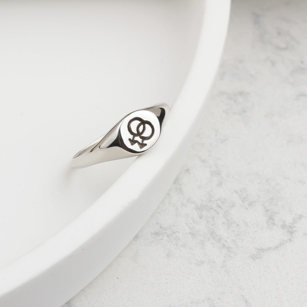 Glorria 925k Sterling Silver Personalized Gender Symbol Ring Glorria 925k Sterling Silver Personalized Gender Symbol Ring