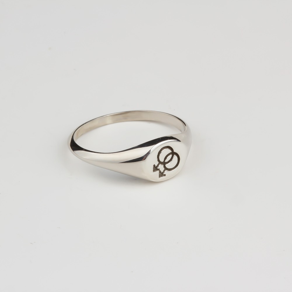 Glorria 925k Sterling Silver Personalized Gender Symbol Ring Glorria 925k Sterling Silver Personalized Gender Symbol Ring