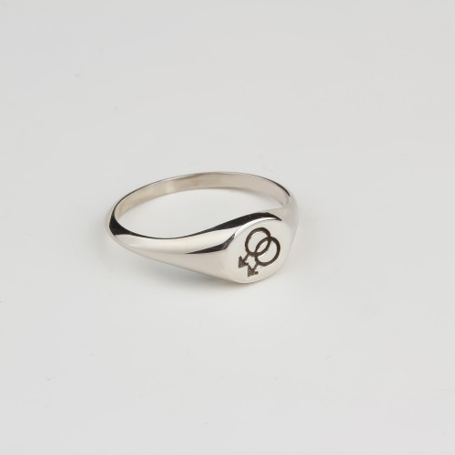 Glorria 925k Sterling Silver Personalized Gender Symbol Ring