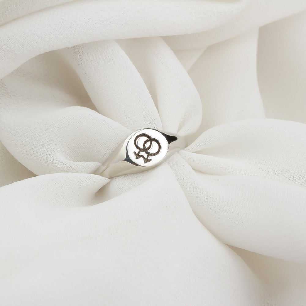 Glorria 925k Sterling Silver Personalized Gender Symbol Ring Glorria 925k Sterling Silver Personalized Gender Symbol Ring