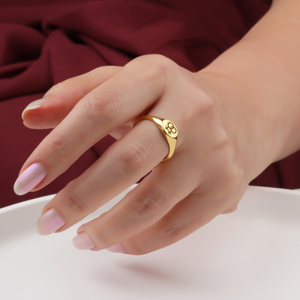 Glorria 925k Sterling Silver Personalized Gender Symbol Ring Glorria 925k Sterling Silver Personalized Gender Symbol Ring