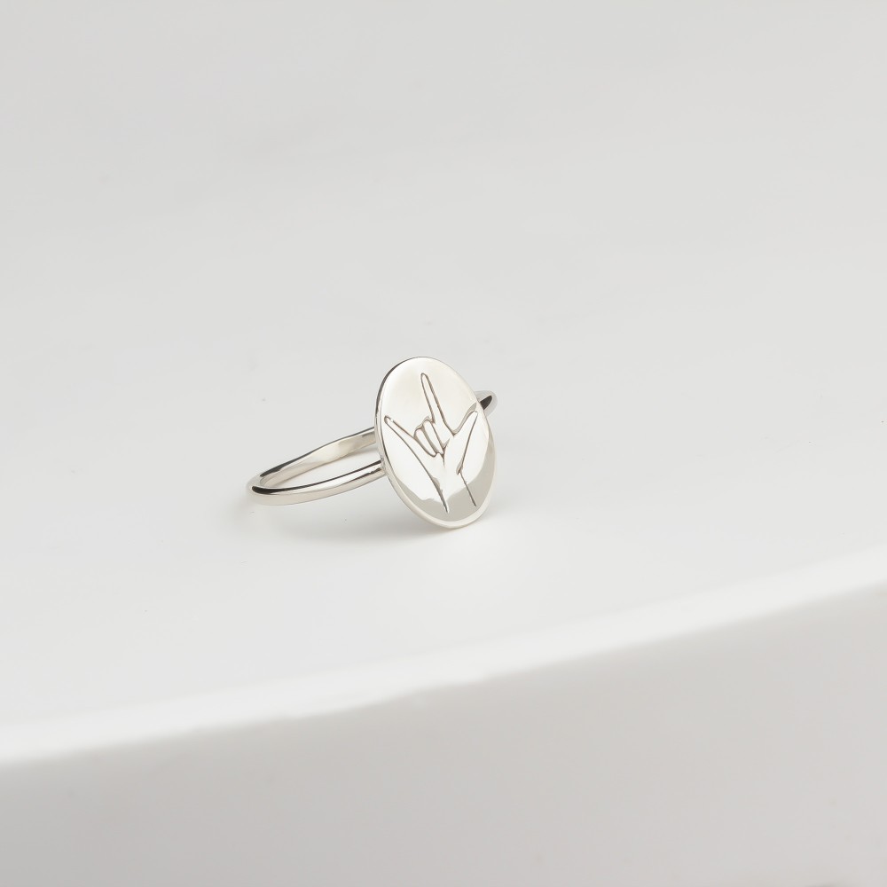 Glorria 925k Sterling Silver Personalized Gestures of Love Ring Glorria 925k Sterling Silver Personalized Gestures of Love Ring