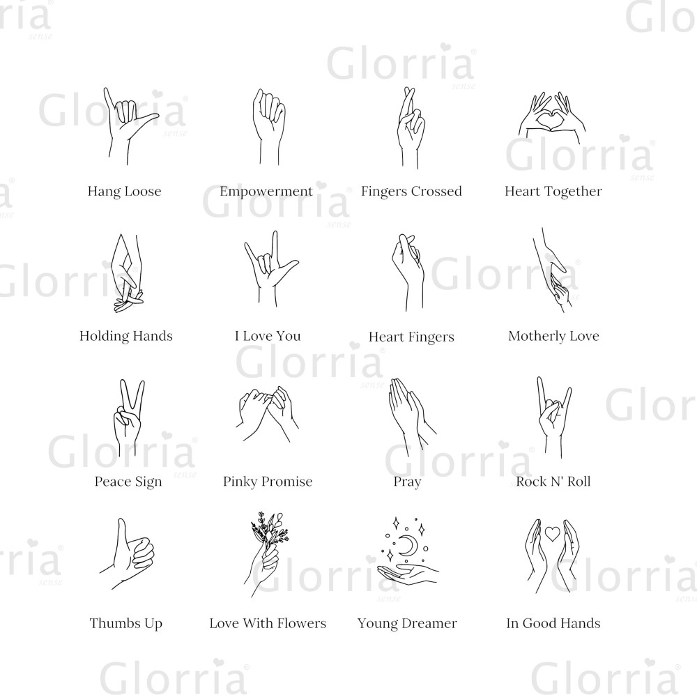 Glorria 925k Sterling Silver Personalized Gestures of Love Ring Glorria 925k Sterling Silver Personalized Gestures of Love Ring