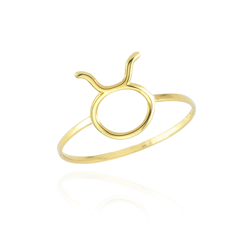 Glorria 14k Solid Gold Taurus Necklace Ring