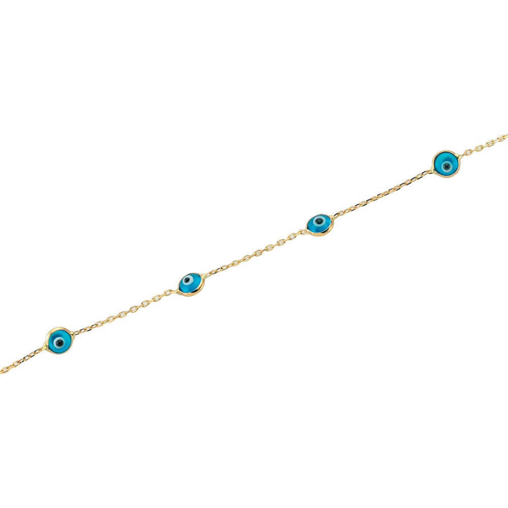 Glorria 14k Solid Gold Evil Bead Order Bracelet