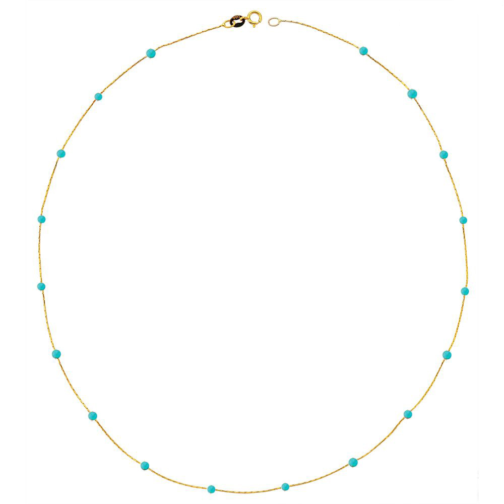 Glorria Gold Turquoise Pave Row Necklace