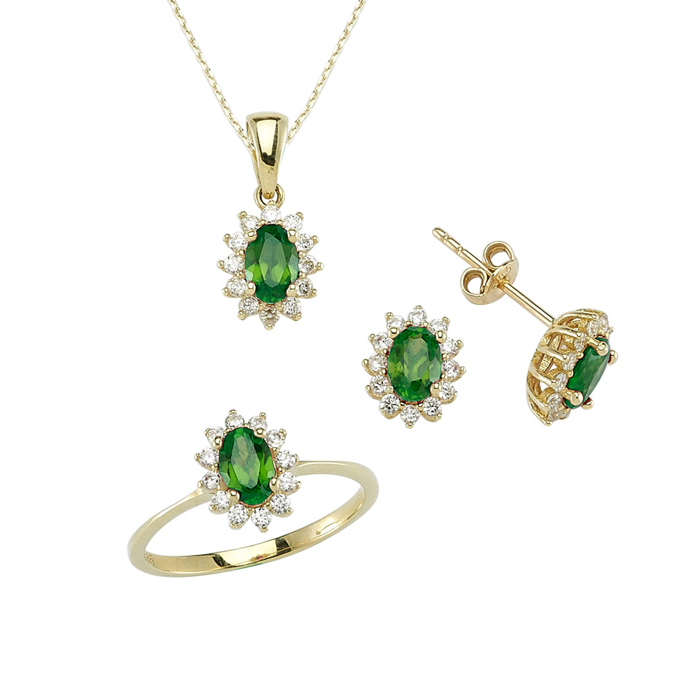 Glorria 14k Solid Gold Anthurage Oval Set Glorria 14k Solid Gold Anthurage Oval Set