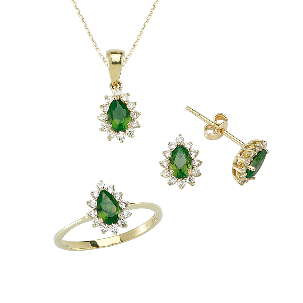 Glorria 14k Solid Gold Anthurage Drop Set Glorria 14k Solid Gold Anthurage Drop Set