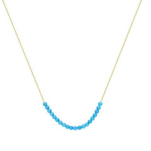 Glorria 14k Solid Gold Turquoise Stone Necklace Glorria 14k Solid Gold Turquoise Stone Necklace