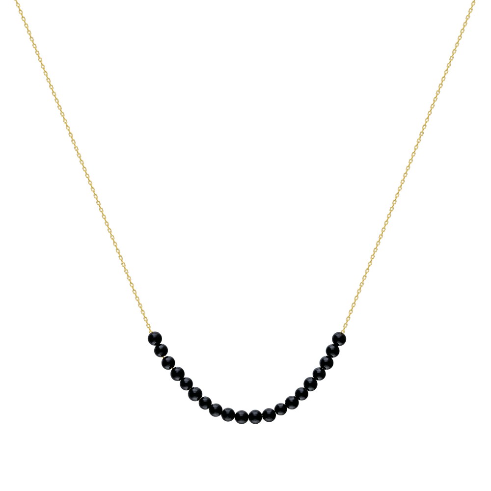 Glorria 14k Solid Gold Onyx Stone Necklace