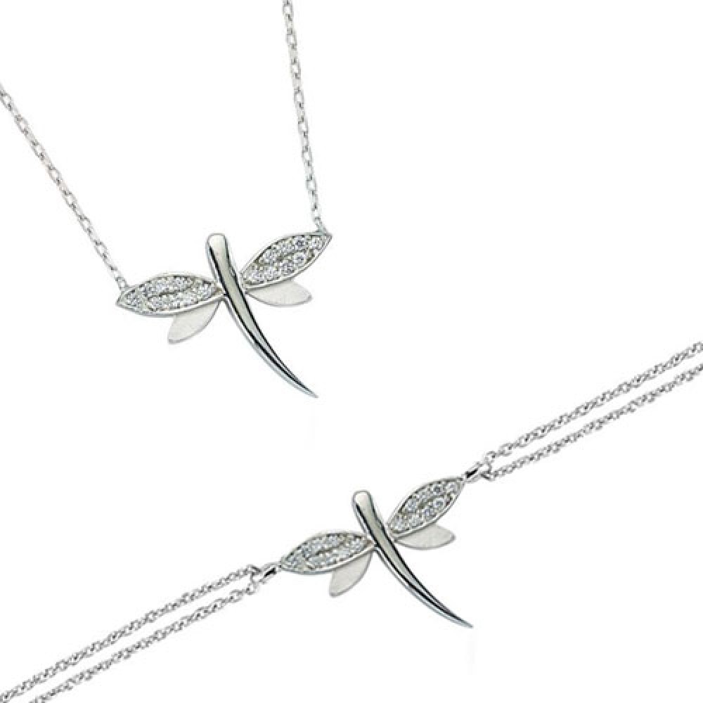 Glorria 925k Sterling Silver Dragonfly Set