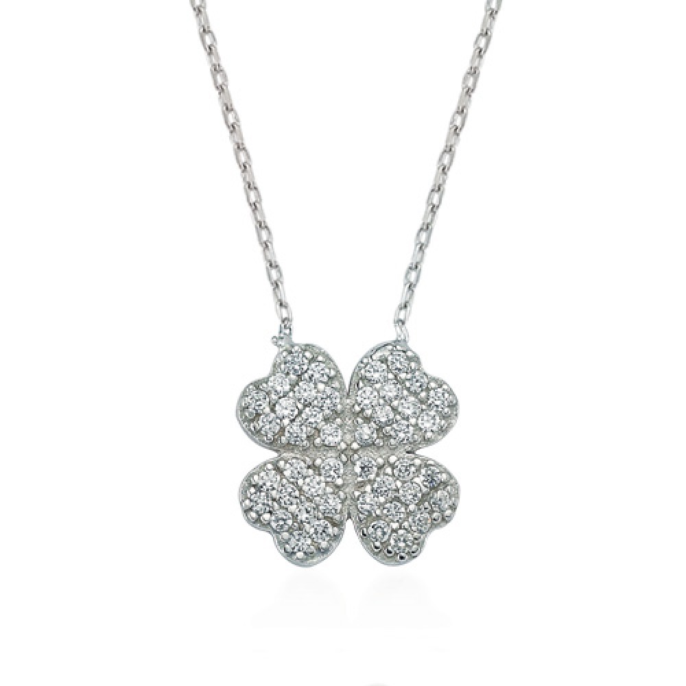 Glorria 925k Sterling Silver Clover Necklace