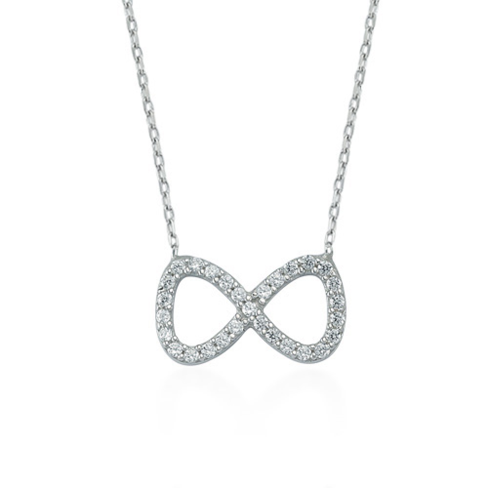 Glorria 925k Sterling Silver Infinity Necklace
