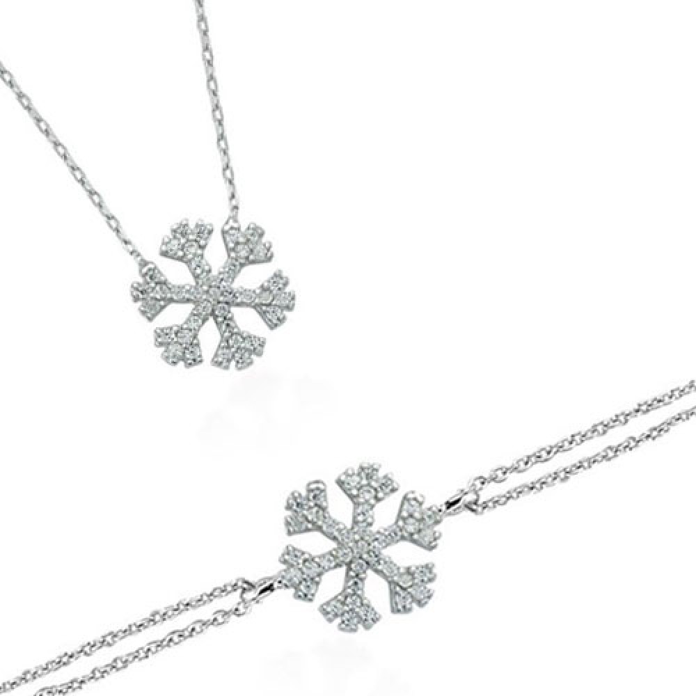 Glorria 925k Sterling Silver Snowflake Set
