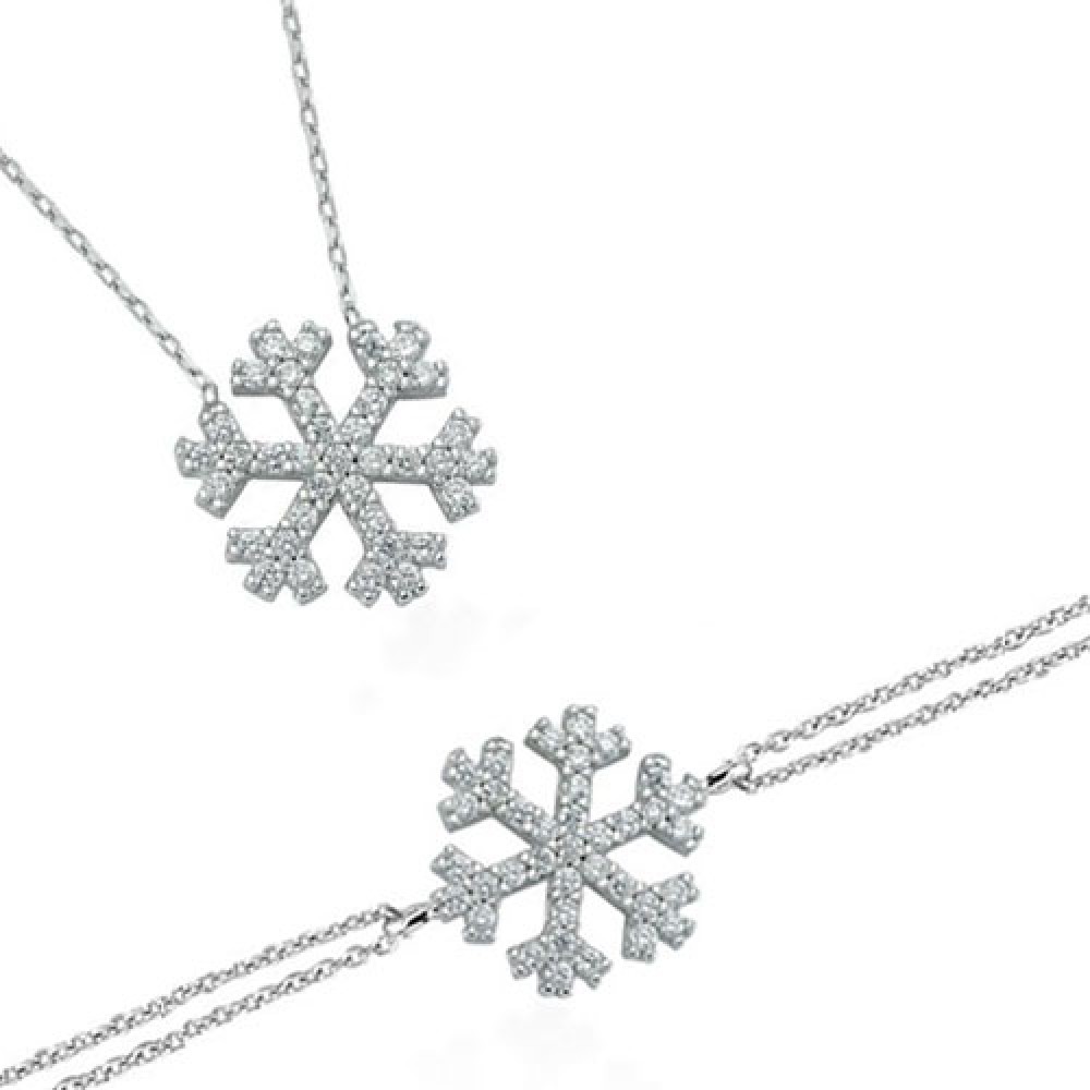 Glorria 925k Sterling Silver Snowflake Set