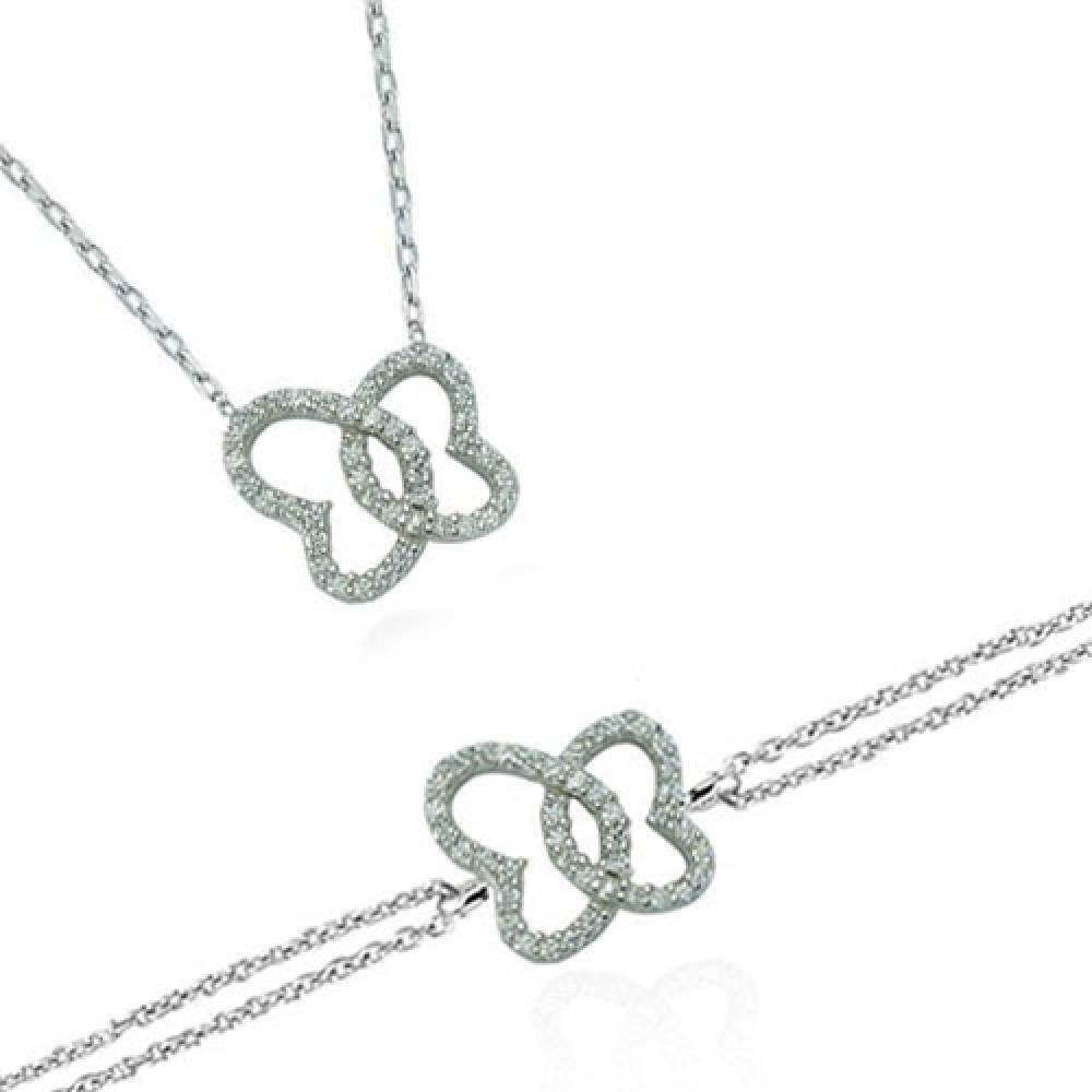 Glorria 925k Sterling Silver Butterfly Set