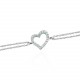 Glorria 925k Sterling Silver Heart Bracelet