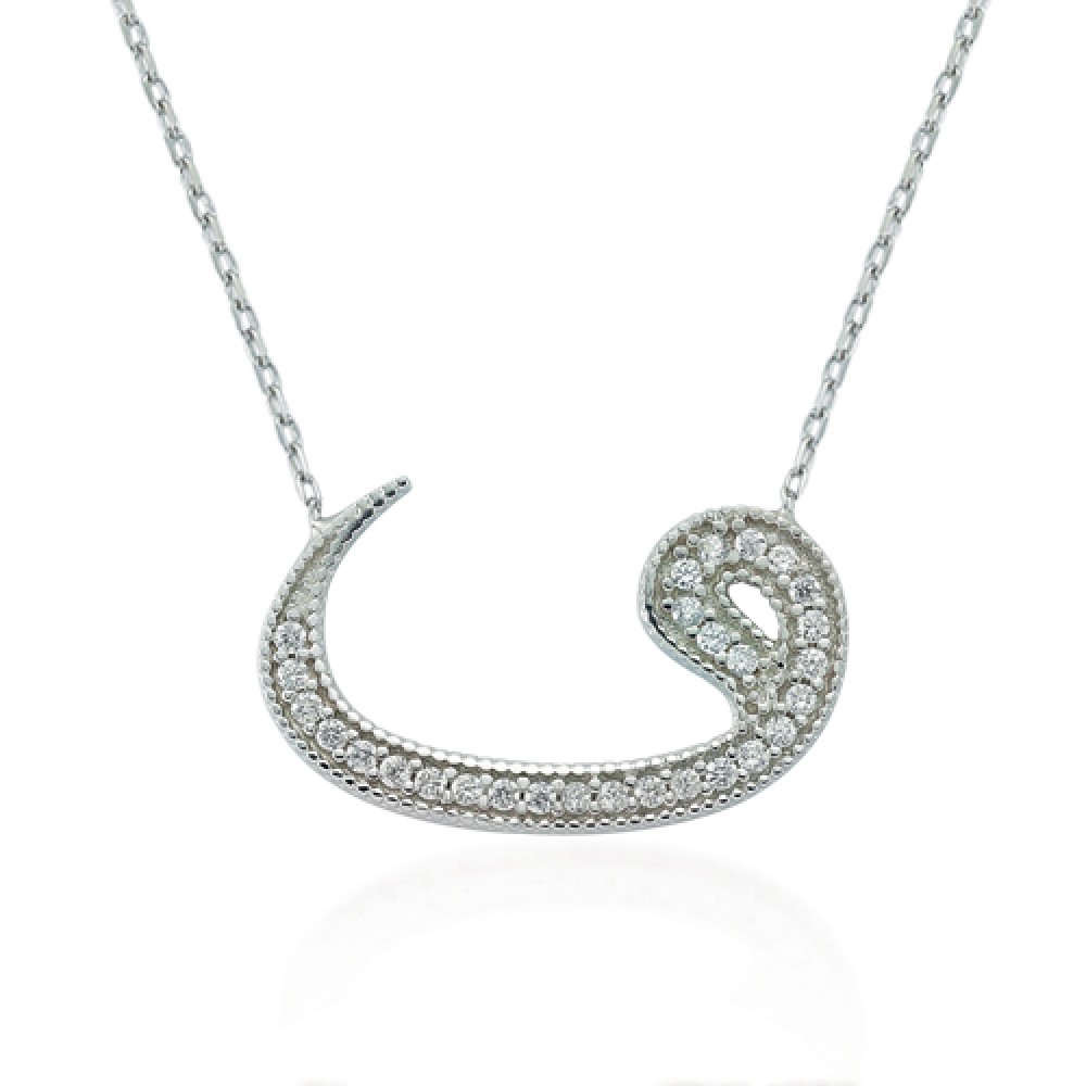 Glorria 925k Sterling Silver Vav Necklace Glorria 925k Sterling Silver Vav Necklace