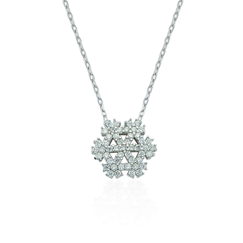 Glorria 925k Sterling Silver Snowflake Necklace Glorria 925k Sterling Silver Snowflake Necklace