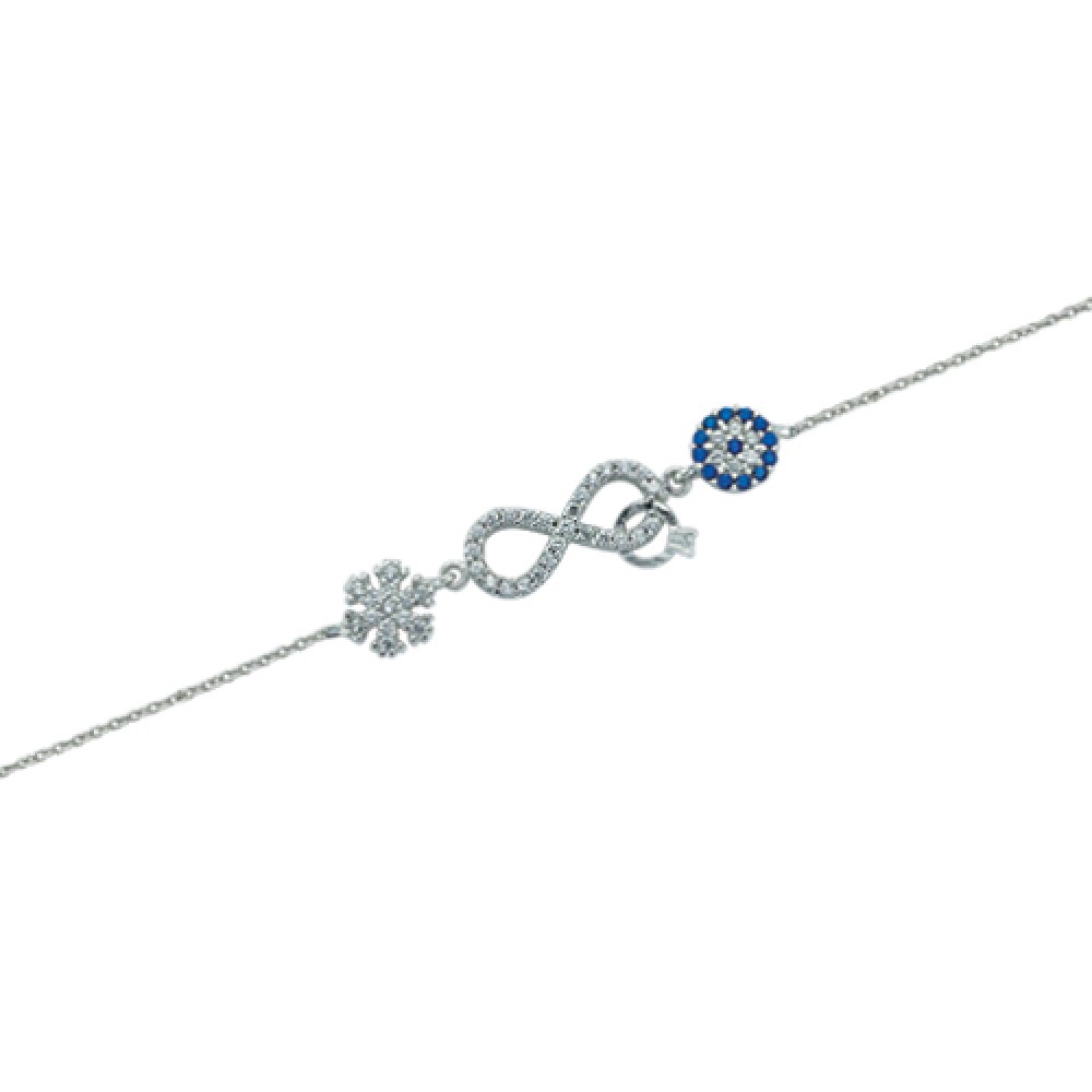 Glorria 925k Sterling Silver Infinity Chance Bracelet