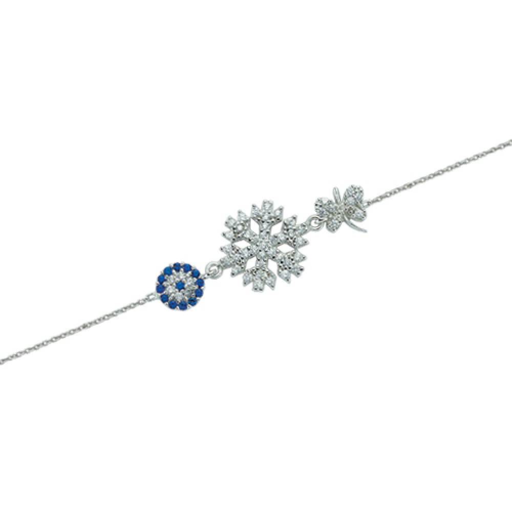 Glorria 925k Sterling Silver Snowflake Bracelet Glorria 925k Sterling Silver Snowflake Bracelet
