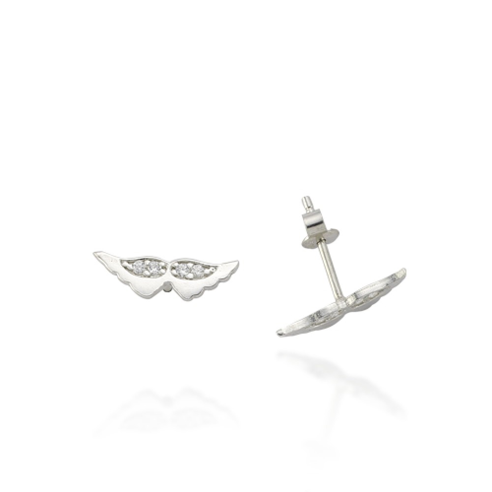 Glorria 925k Sterling Silver Angel Wing Earring