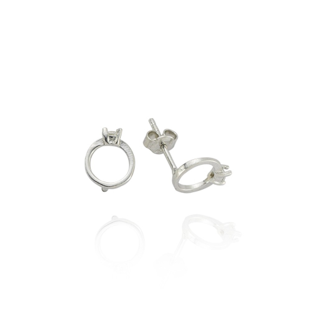 Glorria 925k Sterling Silver Solitaire Ring Earring