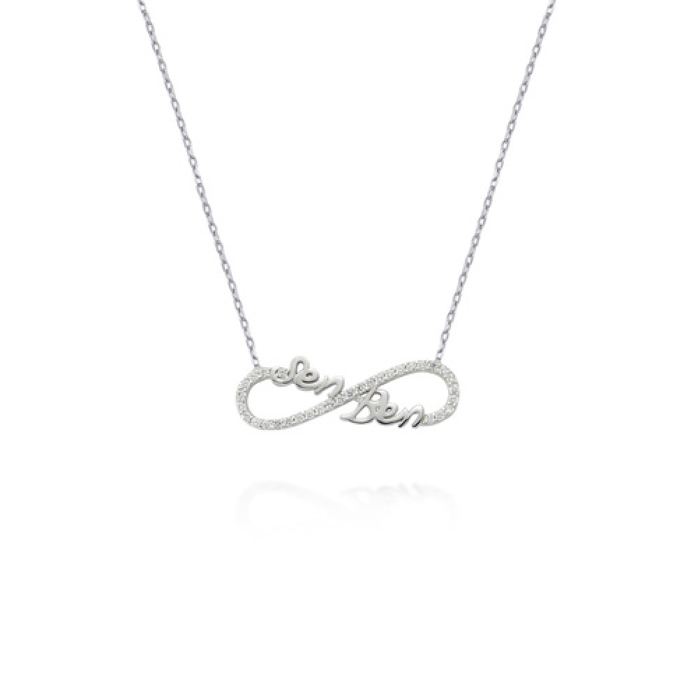 Glorria 925k Sterling Silver Love Necklace
