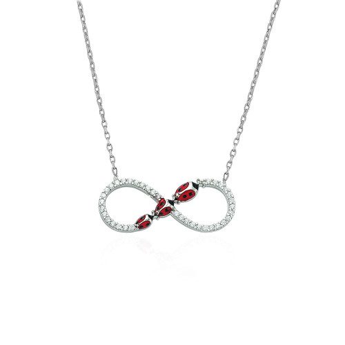 Glorria 925k Sterling Silver Ladybug Infinity Necklace Glorria 925k Sterling Silver Ladybug Infinity Necklace