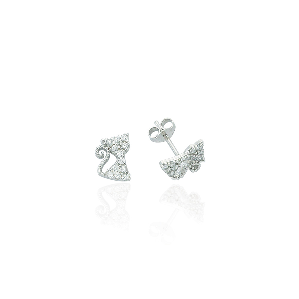 Glorria 925k Sterling Silver Cat Earring