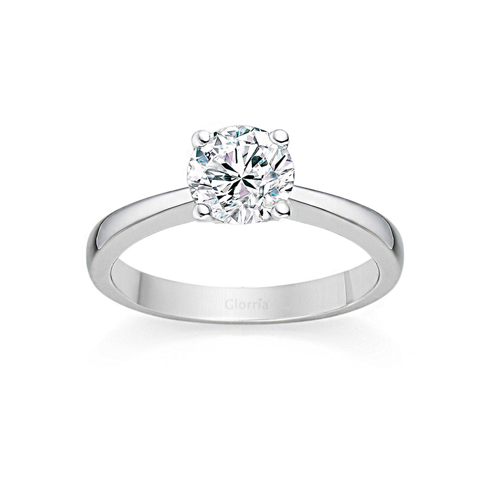 Glorria 925k Sterling Silver Solitaire Ring