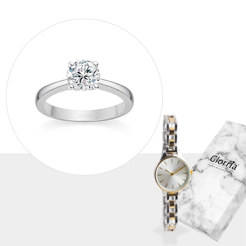 Glorria 925k Sterling Silver Solitaire Ring - GIFT SET Glorria 925k Sterling Silver Solitaire Ring - GIFT SET