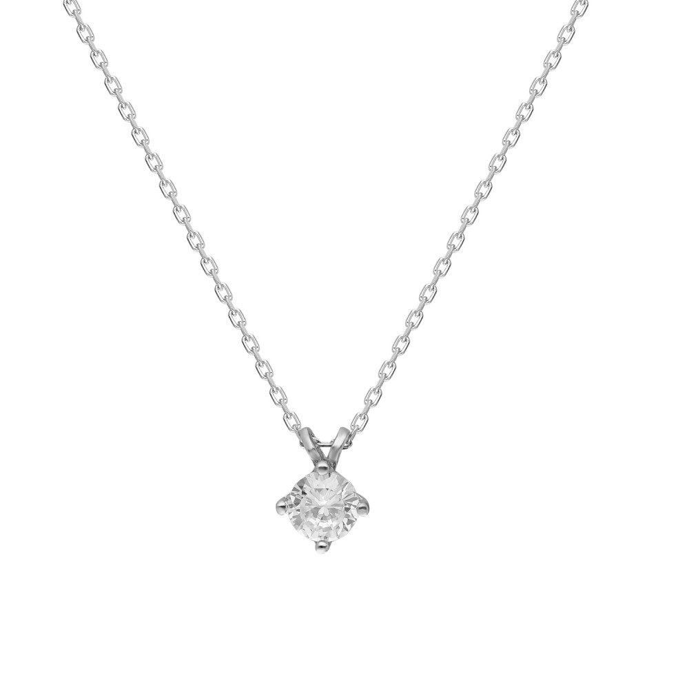 Glorria Silver Solitaire Necklace