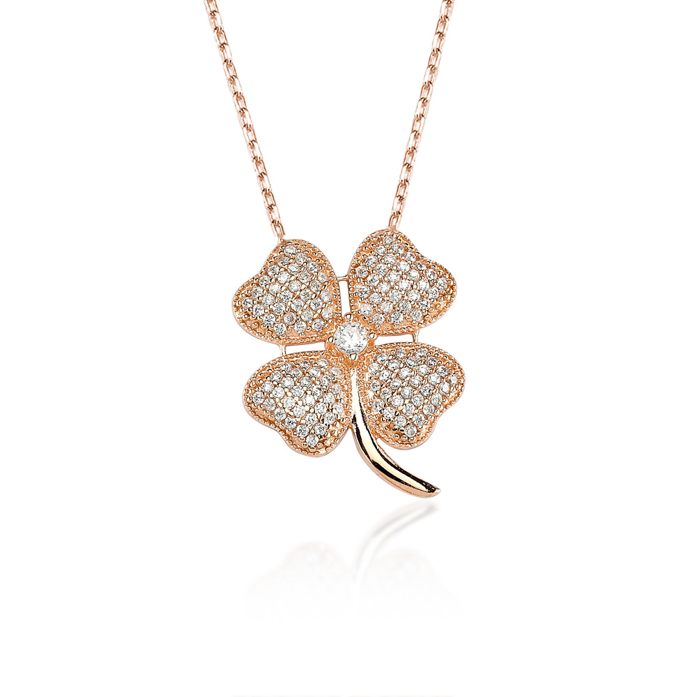 Glorria 925k Sterling Silver Clover Necklace