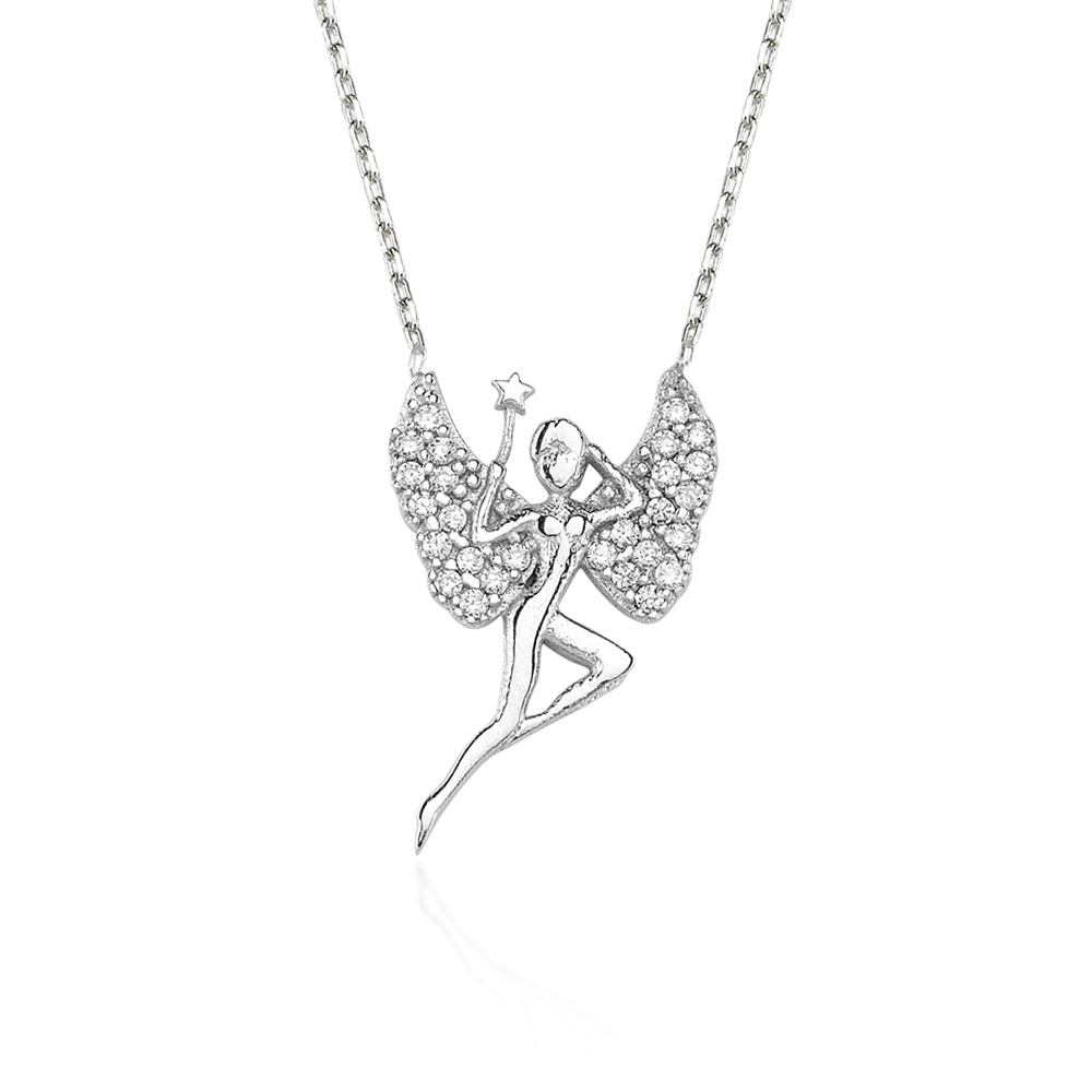 Glorria 925k Sterling Silver Fairy Necklace