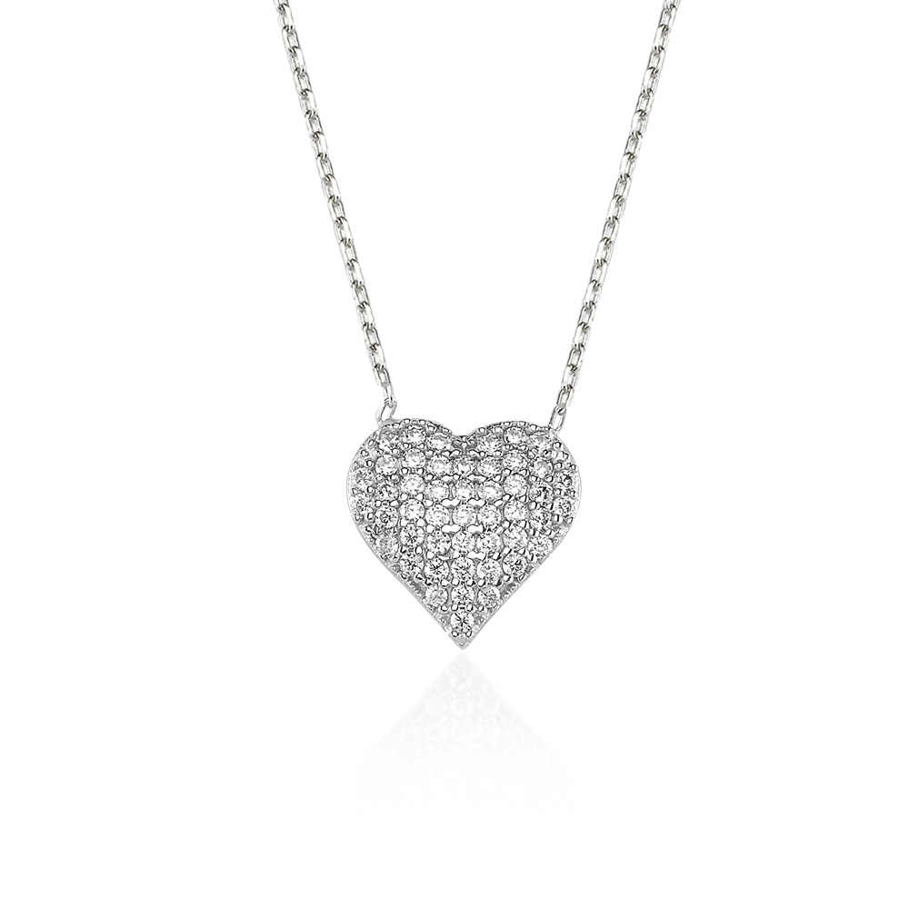 Glorria 925k Sterling Silver Heart Necklace