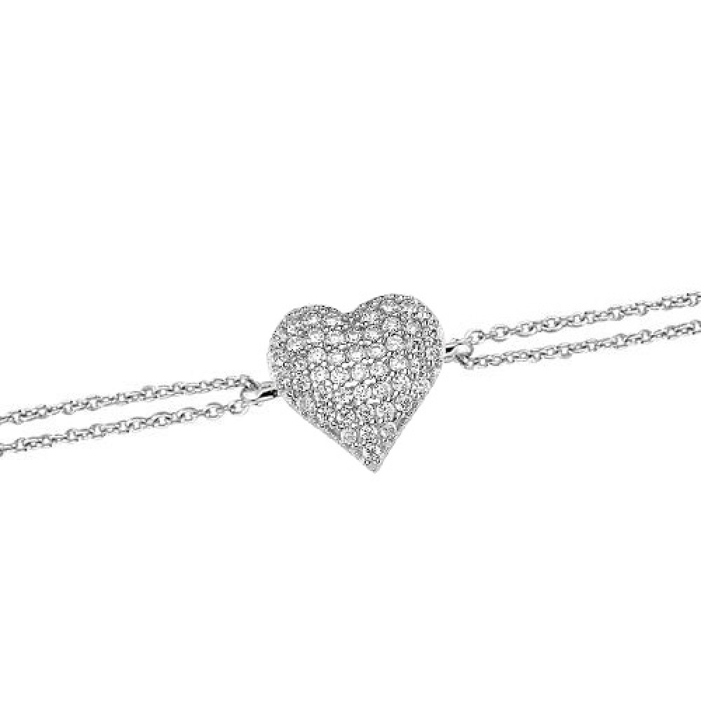 Glorria 925k Sterling Silver Heart Bracelet