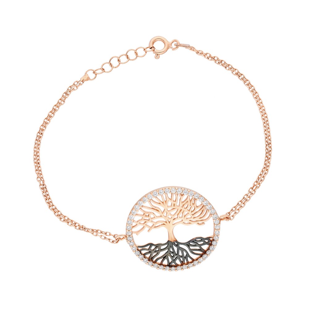 Glorria 925k Sterling Silver Tree of Life Bracelet