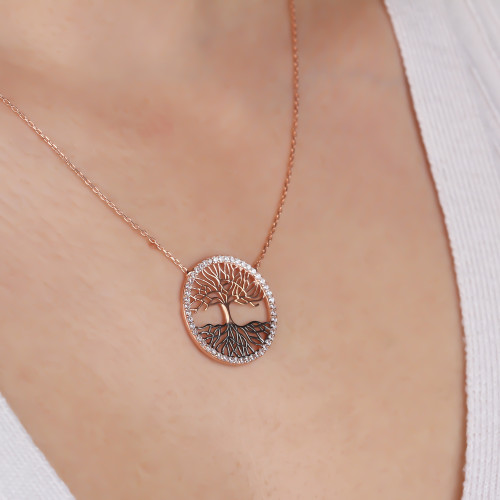 Glorria 925k Sterling Silver Life Tree Necklace