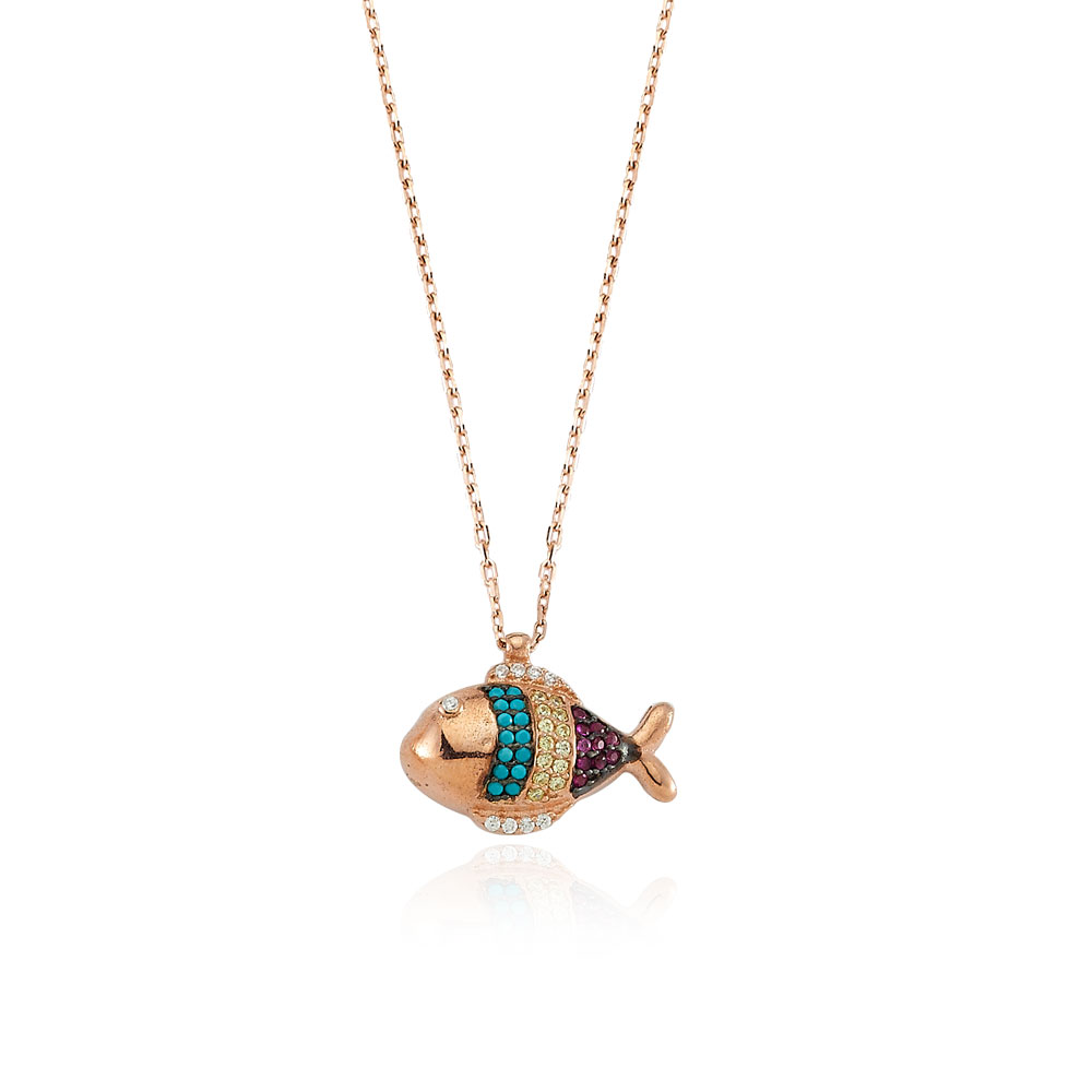 Glorria 925k Sterling Silver Fish Necklace