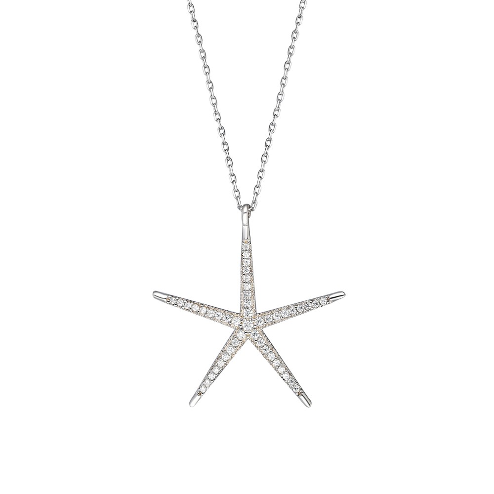 Glorria 925k Sterling Silver Star Necklace