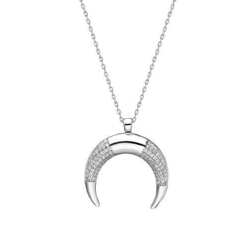 Glorria 925k Sterling Silver Crescent Necklace Glorria 925k Sterling Silver Crescent Necklace