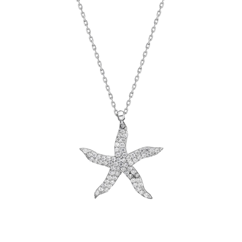 Glorria 925k Sterling Silver Starfish Necklace