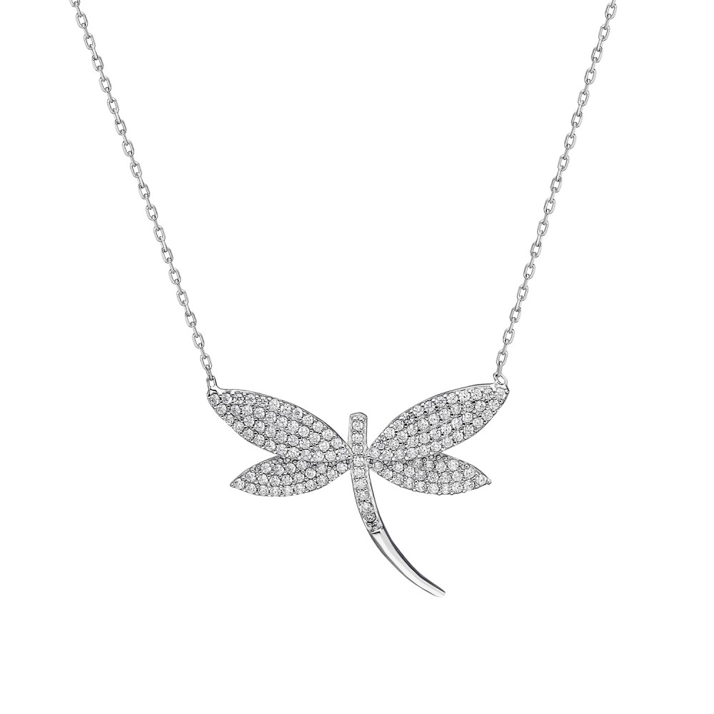 Glorria 925k Sterling Silver Dragonfly Necklace