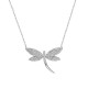 Glorria 925k Sterling Silver Dragonfly Necklace, Earrings, Ring Gift Set