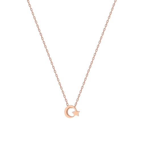 Glorria 925k Sterling Silver Star and Crescent Necklace Glorria 925k Sterling Silver Star and Crescent Necklace