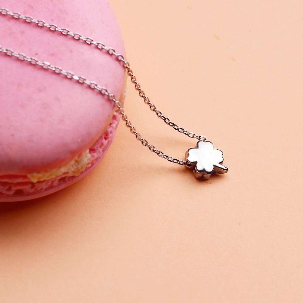 Glorria 925k Sterling Silver Clover Necklace